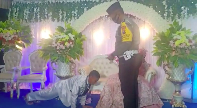 Polisi Hukum Pengantin Pria di Pelaminan, Ini Penyebabnya