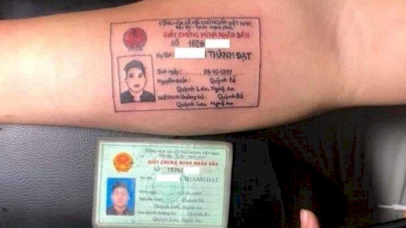 Biar Tidak Kelupaan Saat ke Klub Malam, Pria Ini Bikin Tato KTP-nya di Tangan