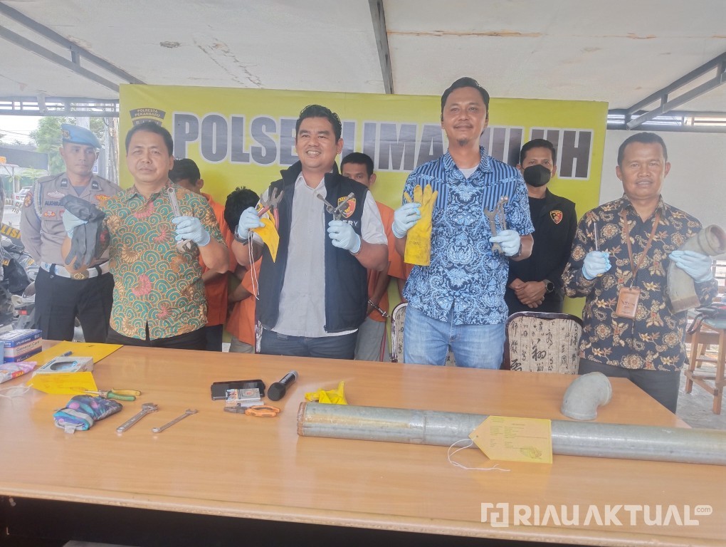 Curi Kabel Tembaga PLN di Pekanbaru untuk Beli Narkoba, Polisi Tangkap 4 Pencuri dan 1 Buron