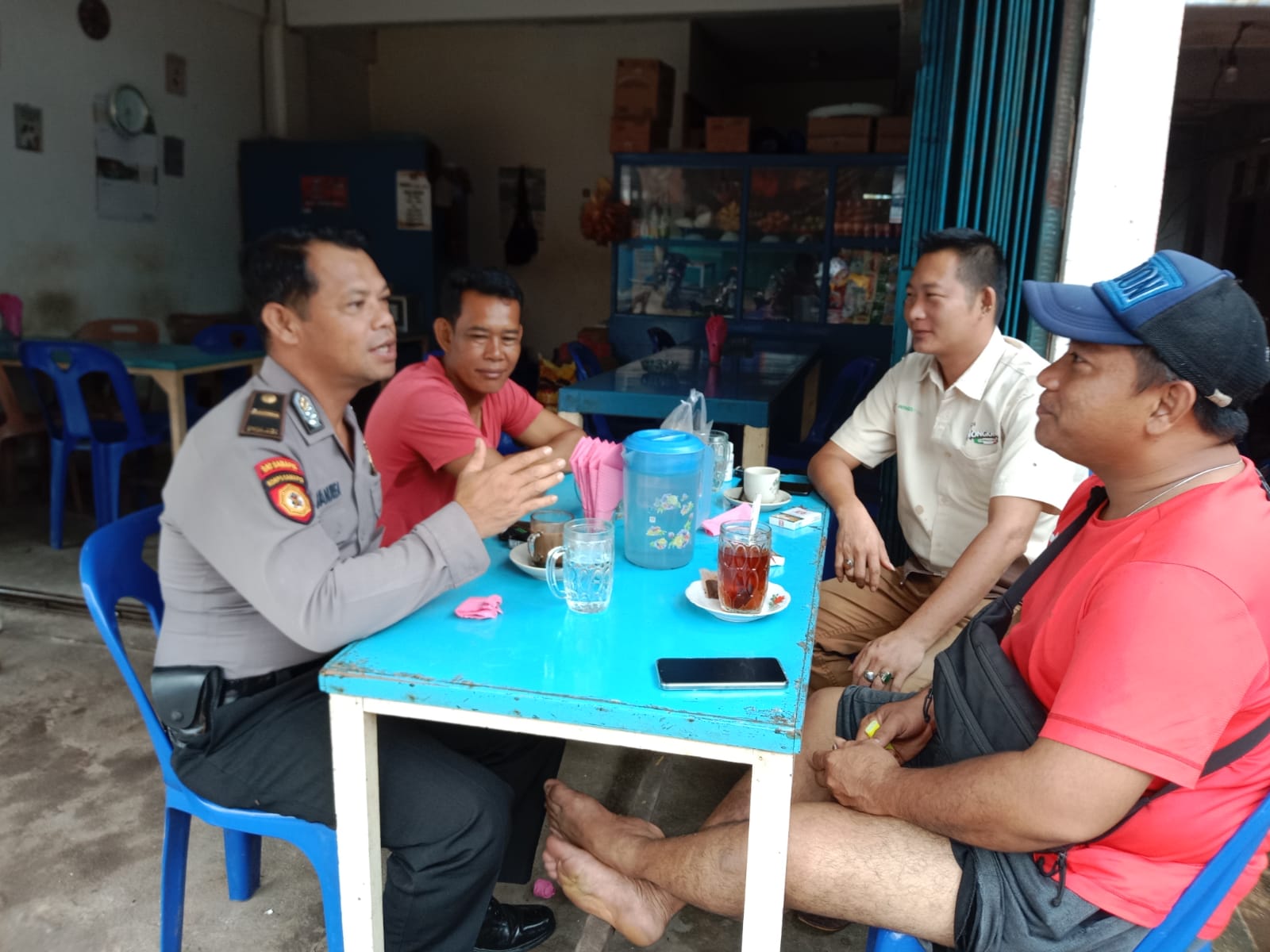 Gencar Kampanyekan Pemilu Damai, Warga Desa jadi Sasaran Samapta Polsek Pulau Burung