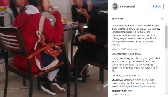 Ridwan Kamil Tegur Siswi SMP Bolos dan Merokok Jadi Viral