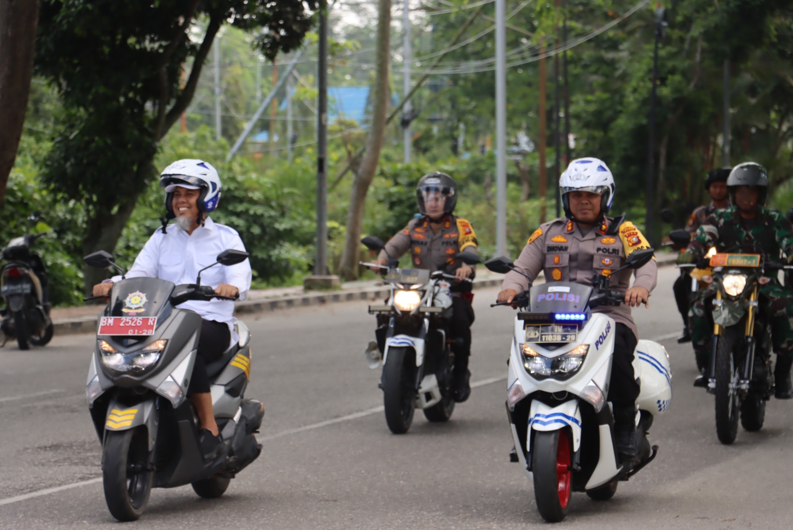 Kapolres Dumai, Wali Kota, dan Dandim Patroli Pantau Perhitungan Suara Pemilu 2024