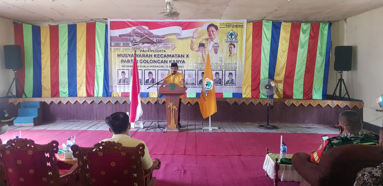 Ketua DPD II Partai Golkar Inhil HM Wardan Membuka Muscam PK Golkar Kuindra