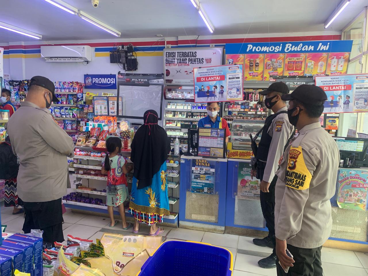 Polsek Pangkalan Lesung Sisir Tempat Perbelanjaan, Himbau Pengunjung Patuhi Prokes