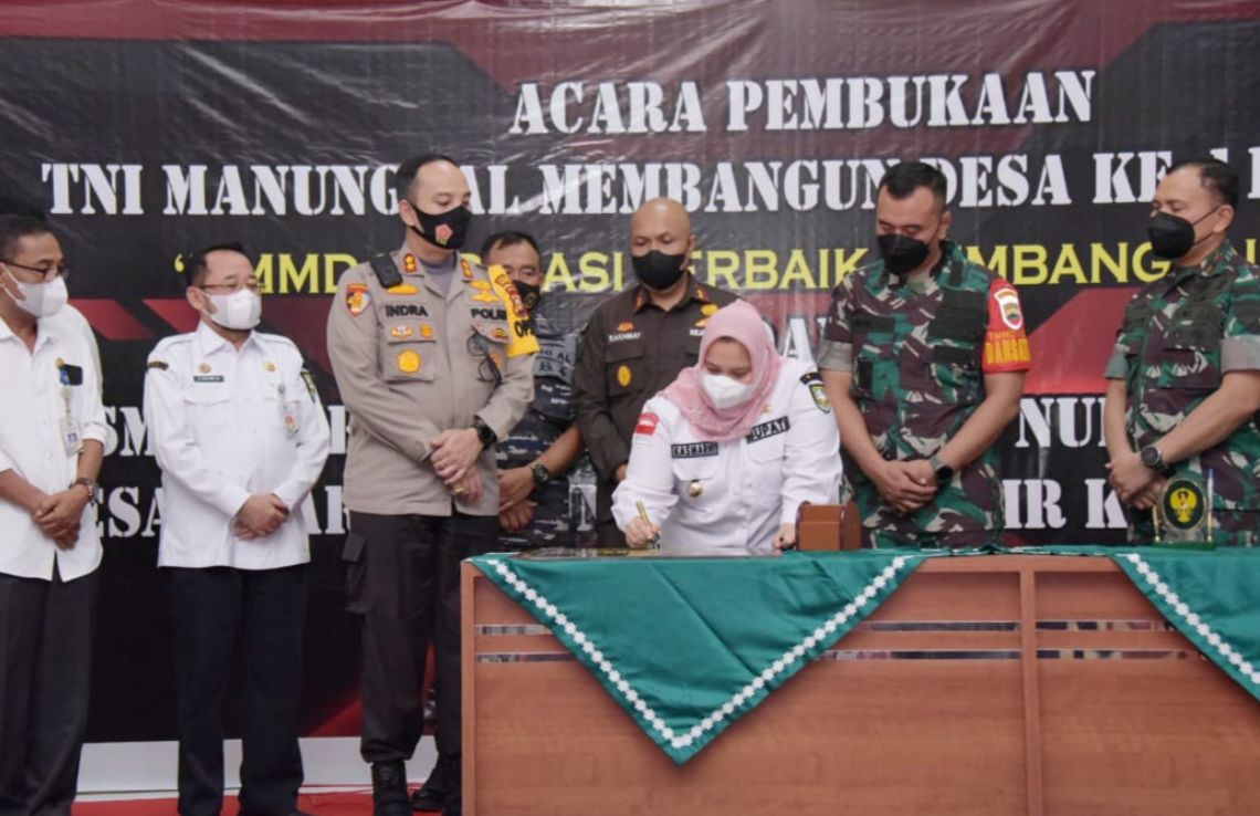 Bupati Kasmarni Buka TMMD ke-113 Kodim 0303 Bengkalis