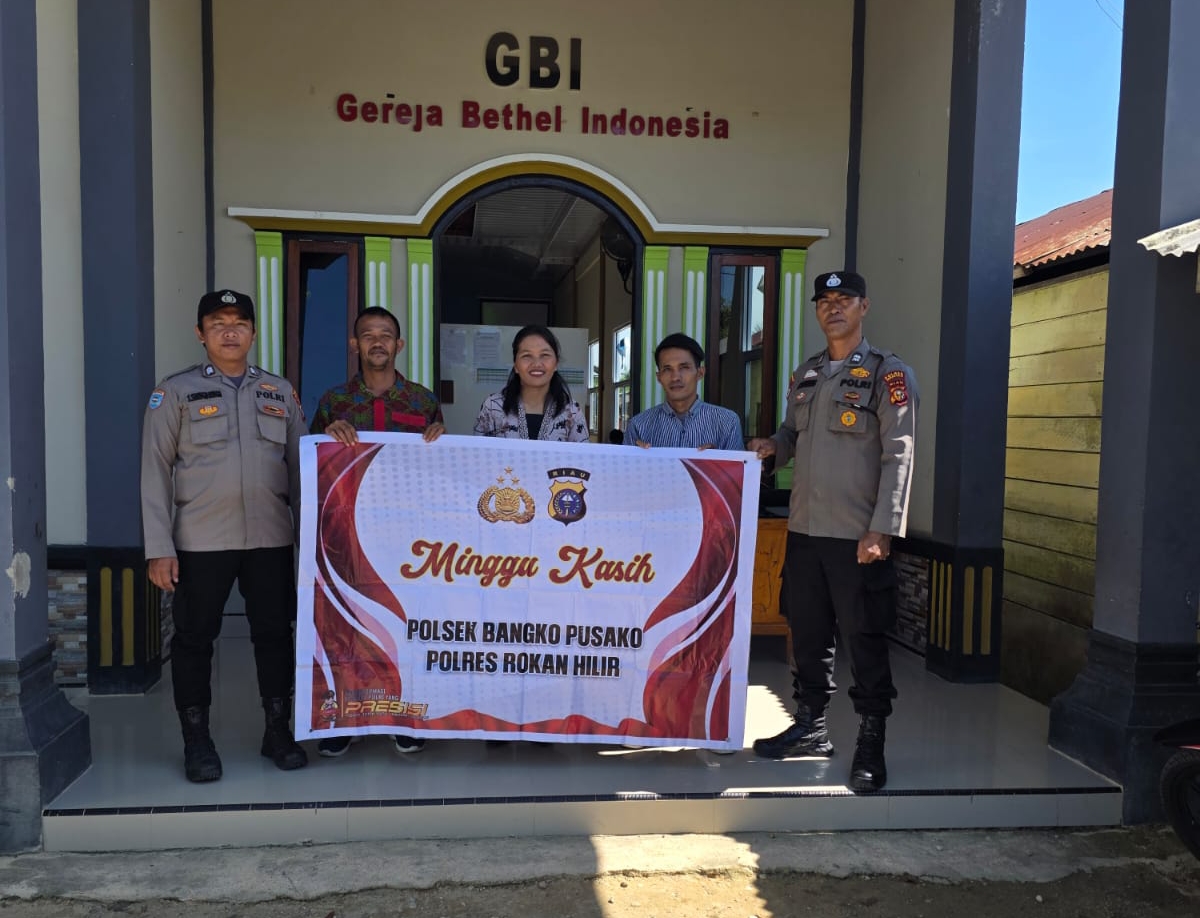 Polisi Ajak Warga Jaga Kamtibmas Lewat Program Minggu Kasih di Gereja GBI Bangko Pusako
