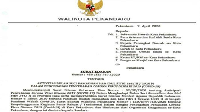 Jangan Dilanggar! Segala Aktivitas Selama Ramadhan dan Idul Fitri di Pekanbaru Ada Aturan