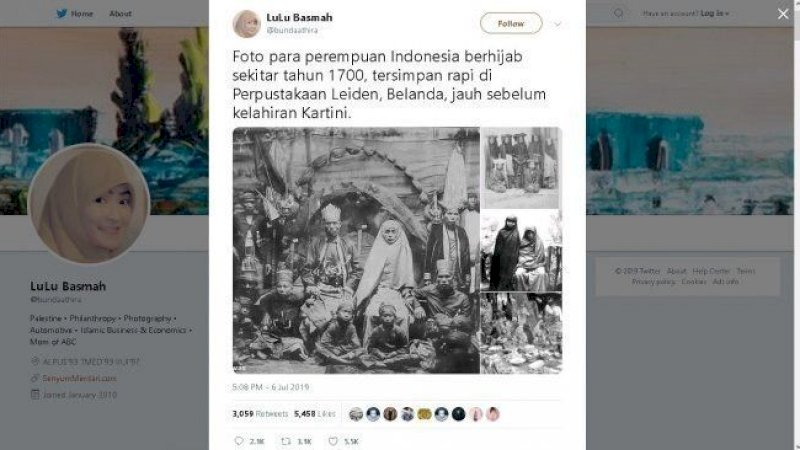 Fakta Foto Wanita Berhijab Tahun 1700 yang Tersimpan Rapi di Perpustakaan Belanda