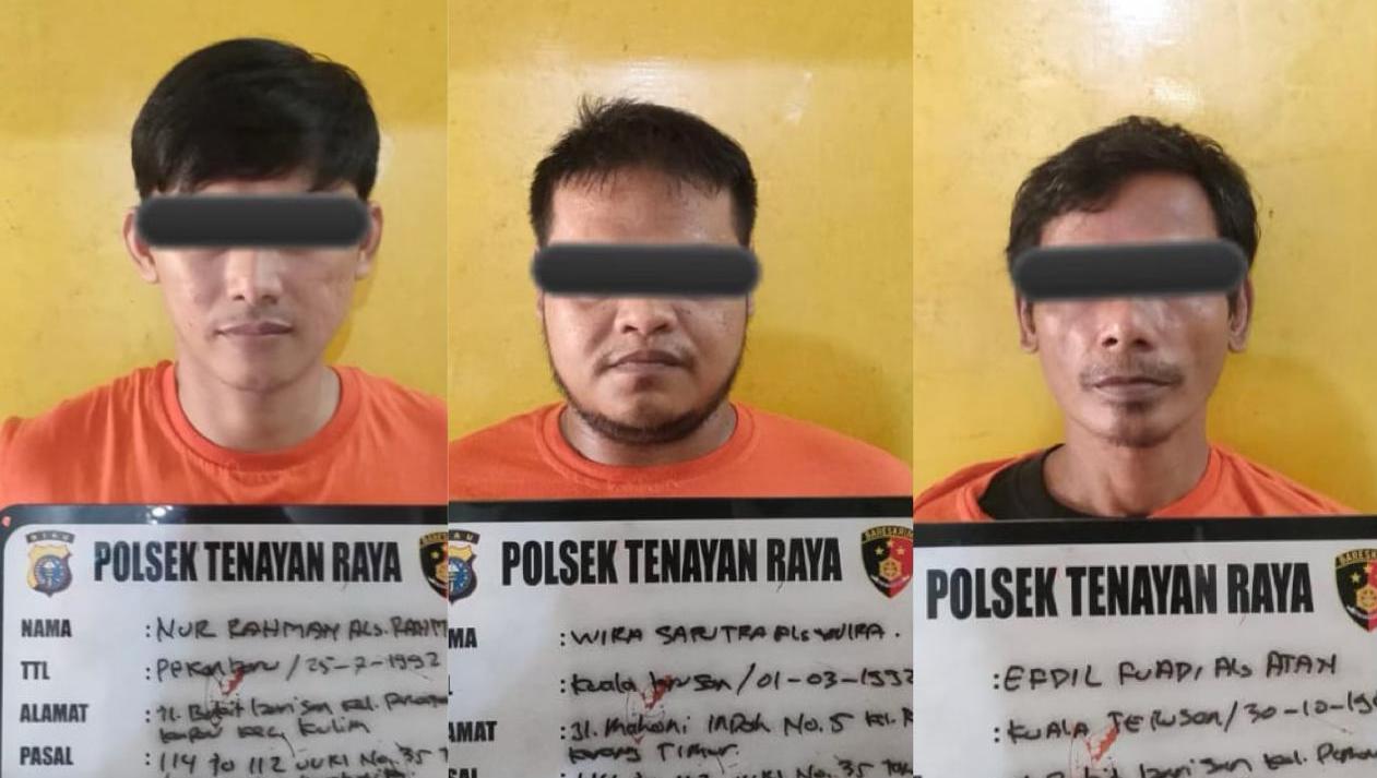 Tiga Pria Ditangkap Pesta Sabu di Pekanbaru, 21 Paket Disita Polisi