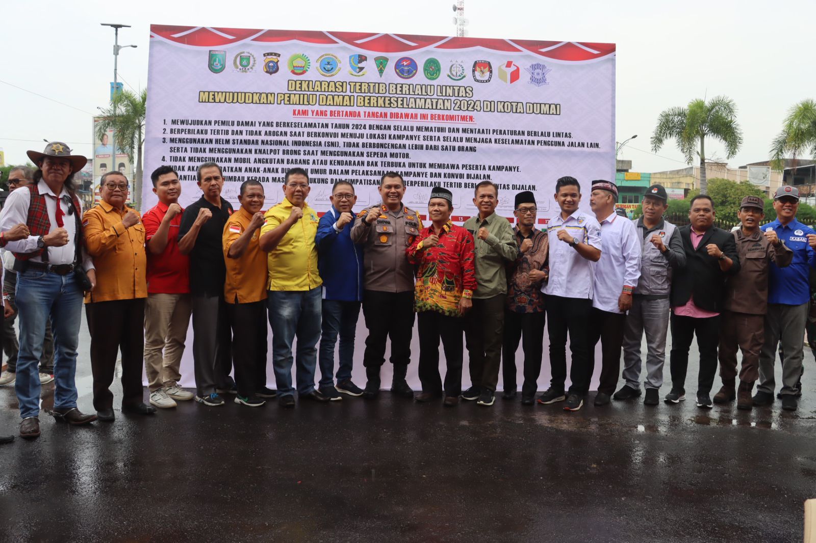 Deklarasi Keselamatan Berlalu Lintas, Cara Polres Dumai Wujudkan Pemilu Damai