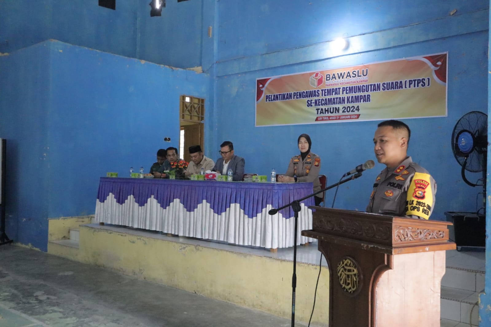 Kapolres Kampar Beri Pesan Pemilu Damai saat Pelantikan PTPS