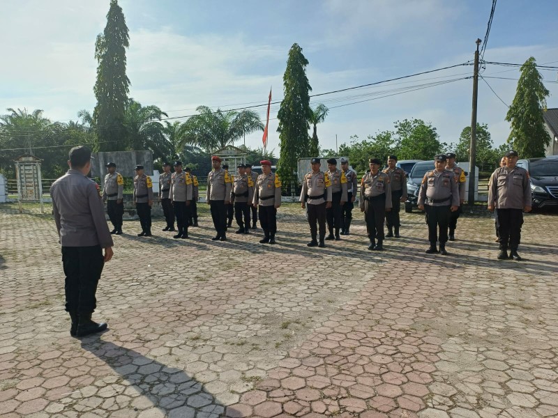 Wakapolsek AKP Martius Pimpin Apel Kesiapan Pengamanan Pilkada 2024 di Minas