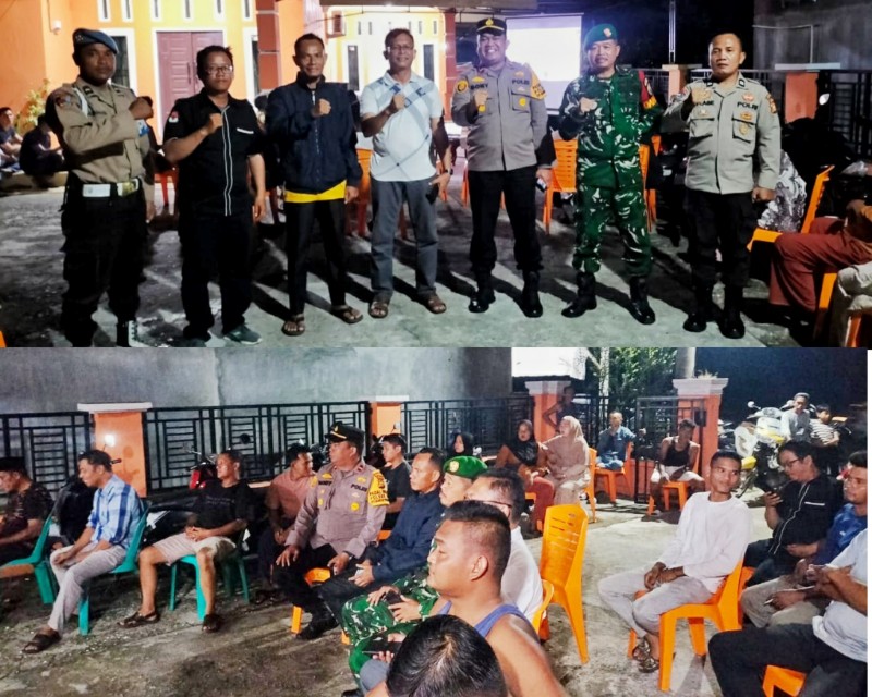 Kapolsek TPTM Amankan Nobar Debat Cabup dan Cawabup Rohil 2024, Serukan Pilkada Damai