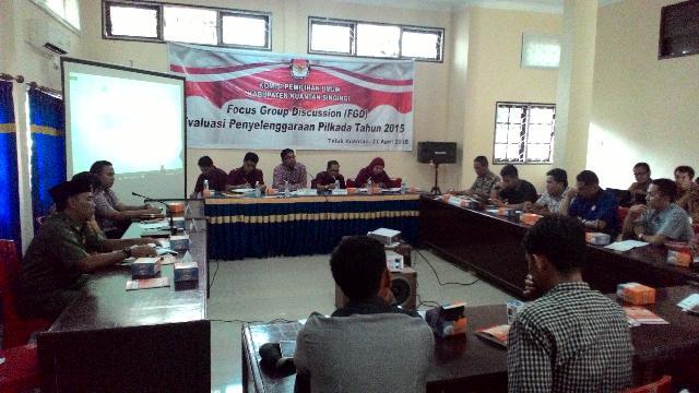 Evaluasi Pilkada 2015, KPU Kuansing Gelar FGD