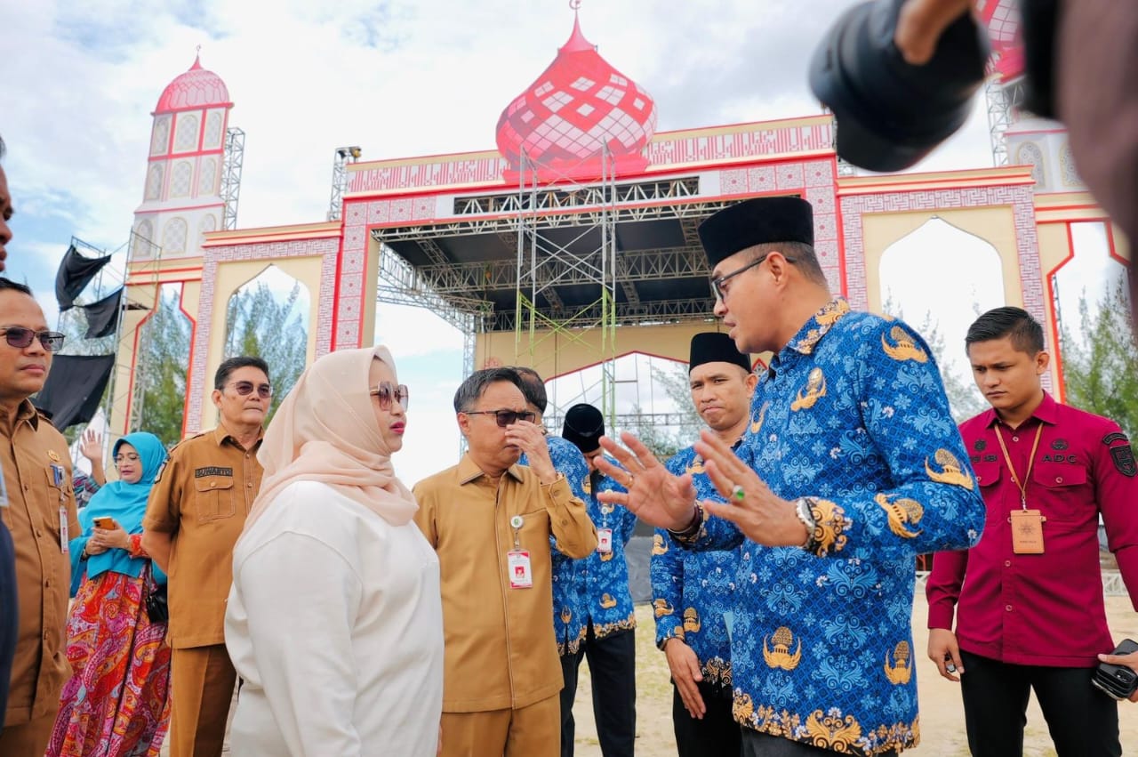 Bupati Bengkalis Tinjau Pembangunan Astaka MTQ Riau 2025, Targetkan Tampil Religius dan Berkelas