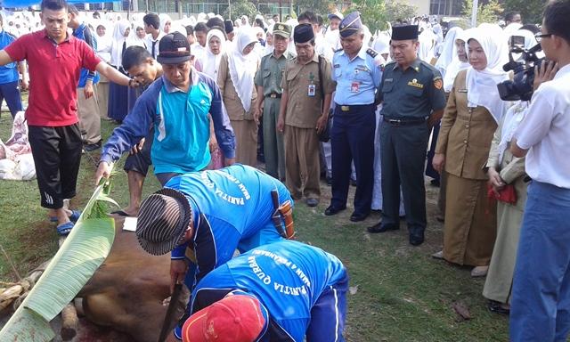 SMAN 4 Pekanbaru Beri Daging Qurban Untuk Petugas Kebersihan