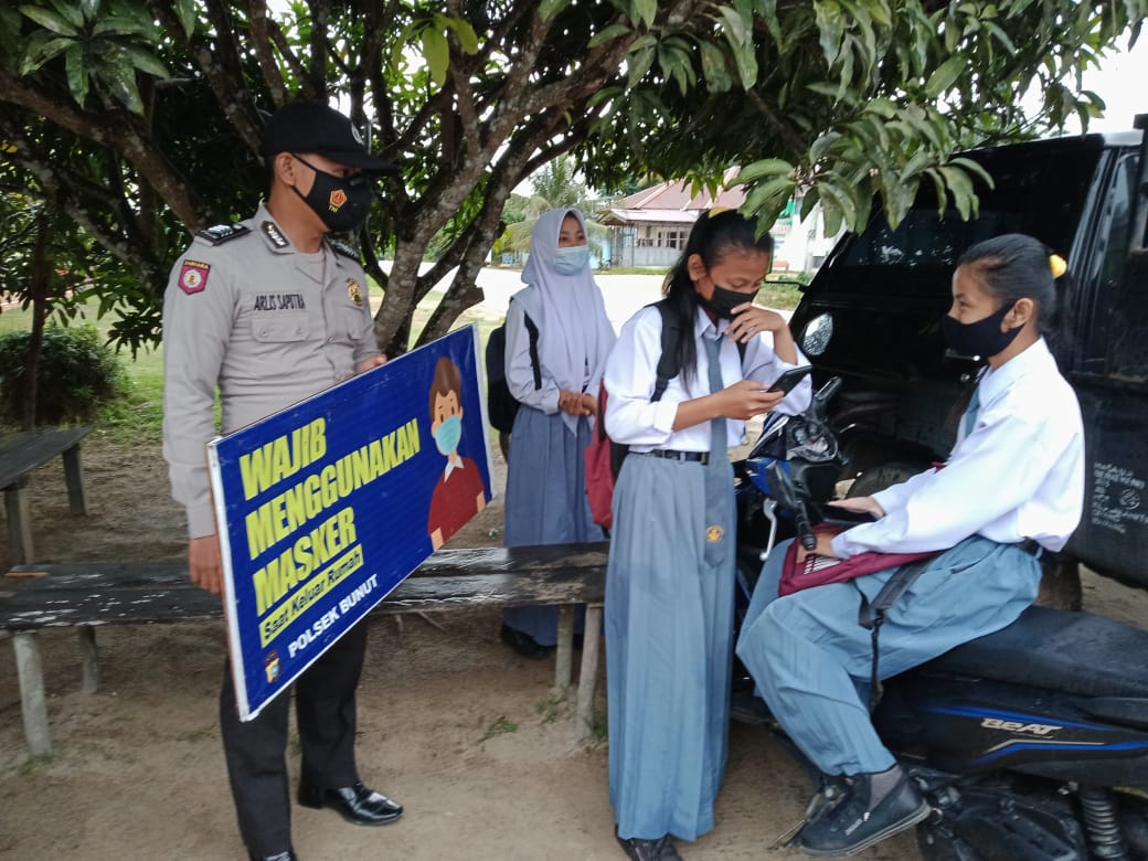 Covid-19 di Pelalawan Meningkat, Polsek Bunut Gencar Operasi Yustisi