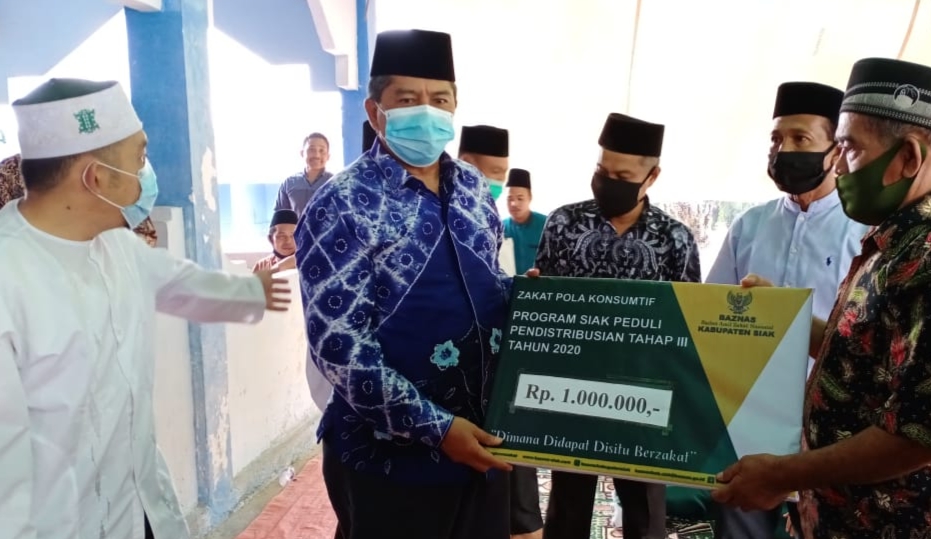 Ditengah Pademi COVID-19, Bupati Siak Alfedri Harapkan Baznas Turut Adil Membantu Masyarakat Yang Terpapar
