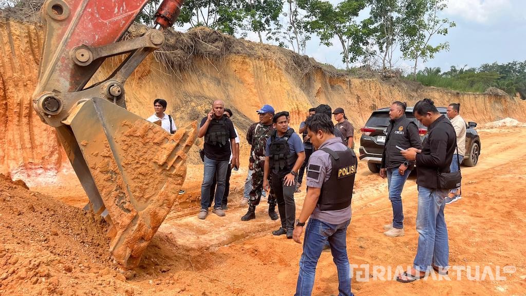 Polres dan Kodim Kampar Gerebek Galian C Ilegal di Tapung, Dua Orang Diamankan