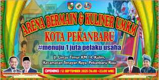 PUPR Pekanbaru Gelar Pembukaan Arena Bermain & UMKM Kuliner, Wali Kota Agung Nugroho Dijadwalkan Hadir