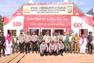 Kapolres Rohil Tinjau Pos Pam Balam KM 8, Pastikan Pengamanan Nataru Siap