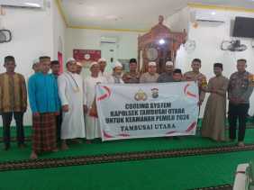 Dekati Warga Secara Agamis, Polsek Tambusai Utara Ajak Sukseskan Pemilu Damai