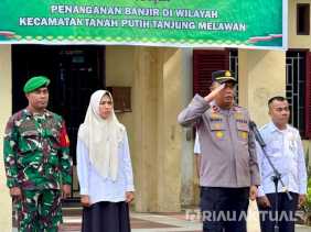 Antisipasi Bencana, Kapolsek TPTM Apel Kesiapsiagaan Banjir Bersama Forkopimcam
