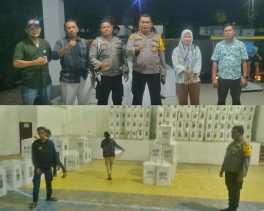 Kapolsek Rimba Melintang Pamwal 495 Kotak Surat Suara Logistik Pemilu 2024 ke KPU Rokan Hilir