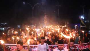 Antusias Masyarakat Rumbai, 1000 Obor Dinyalakan Sambut Hari Raya Idul Fitri