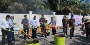 Kejari Kuansing Musnahkan Barang Bukti dari Kasus Narkoba dan Kejahatan Umum