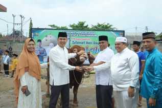 Polres Inhu Resmi Gunakan Mesjid Baru Al-Fakhri dan Potong Hewan Qurban