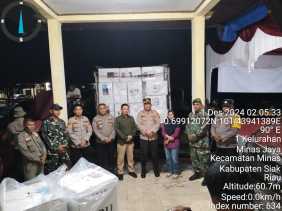 Pengawalan Logistik Pilkada 2024 Kecamatan Minas ke KPU Kabupaten Siak Berjalan Lancar