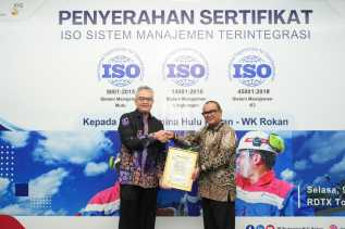 PT Pertamina Hulu Rokan Raih Tiga Sertifikat ISO Sekaligus