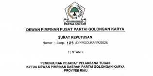 Ahmad Doli Kurnia Ditunjuk Sebagai Plt Ketua Golkar Riau