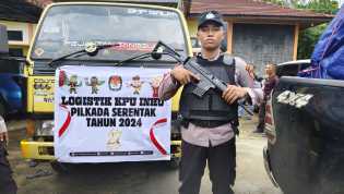 Polisi Bersenjata Kawal Logistik Pilkada ke Empat Kecamatan, Ini Pesan Kapolres Inhu