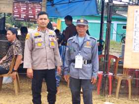 Kapolsek Logas Tanah Darat Pantau Pemilu, Ajak Seluruh Pihak Jaga Kamtibmas dan Netralitas
