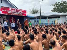 Cek Lapas Kelas IIA Bengkalis, Napi Diminta Untuk Tidak Jadi Provokator Melarikan Diri