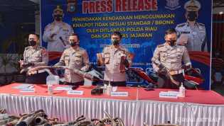 Sasar Knalpot Brong, Ditlantas Polda Riau Tindak 343 Pengendara Roda Dua