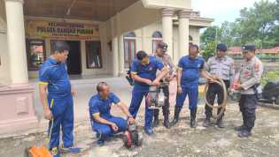 Polsek Bangko Pusako Gelar Apel Siaga dan Pengecekan Peralatan Karhutla