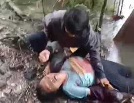 Ibu Rumah Tangga Selamat Setelah Terbawa Arus Banjir di Kampar