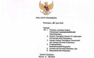 Waspada DBD, Wako Pekanbaru Terbitkan Edaran Pola Hidup Sehat ke Masyarakat