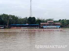 Puluhan Ribu Masyarakat Ramaikan Festival Pacu Jalur Ajang Uji Coba di Pangean Kuansing