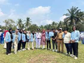 Upacara HUT RI Ke-79 di Desa Koto Tandun Rohul, Mahasiswa KKN Universitas Riau Turut Berperan Aktif