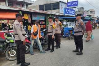 Kapolsek Kempas Patroli Jalan Kaki, Serukan Pilkada Damai