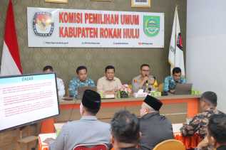 Kapolres Rokan Hulu Pimpin Rapat Koordinasi Persiapan Pengundian Nomor Urut Paslon Bupati-Wakil Bupati 2024