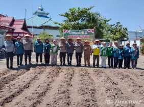 Kapolsek Rimba Melintang Pimpin Penanaman Jagung Kuartal III Dukung Ketahanan Pangan Nasional di Rohil