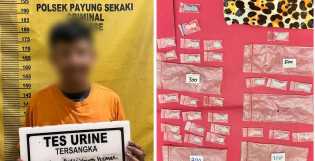 Polsek Payung Sekaki Tangkap Pria Pengedar Sabu dan Ekstasi di Tuah Madani