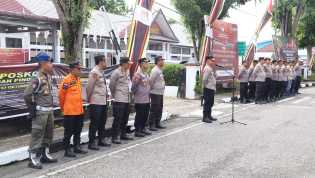 Polres Kuansing Gelar Apel Pengamanan Rapat Umum Paslon Cabup dan Cawabup untuk Pilkada 2024