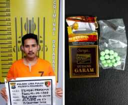 Polsek Lima Puluh Tangkap Pengedar Ekstasi Saat Menunggu Pembeli