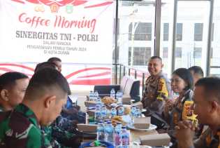 Ngopi Bareng Polri dan TNI Bangun Sinergitas Jaga Kamtibmas Jelang Pemilu